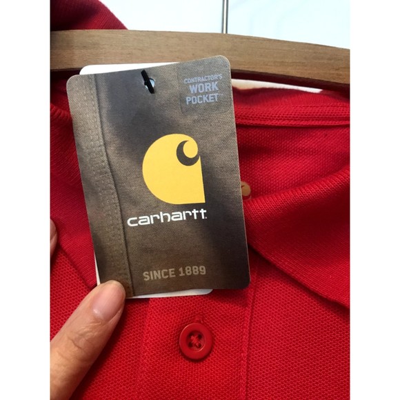 Carhartt Polo Original Fit Contractors Work Stain Breaker Reed Covercraft large - Picture 5 of 8
